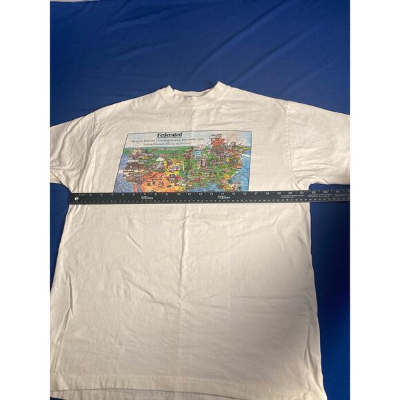 VTG Rare Macys Federated Department Store T-Shirt L  Map Of Stores *Small Rip* - Picture 6 of 14